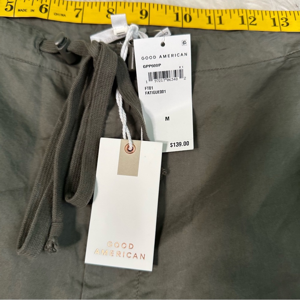Nwt Good American PARACHUTE PANT Fatigue olive Green Pants - Picture 9 of 12